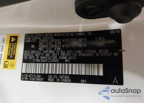 2015 Lexus Rx 350 из США, поврежденный, VIN 2T2BK1BA0FC326065